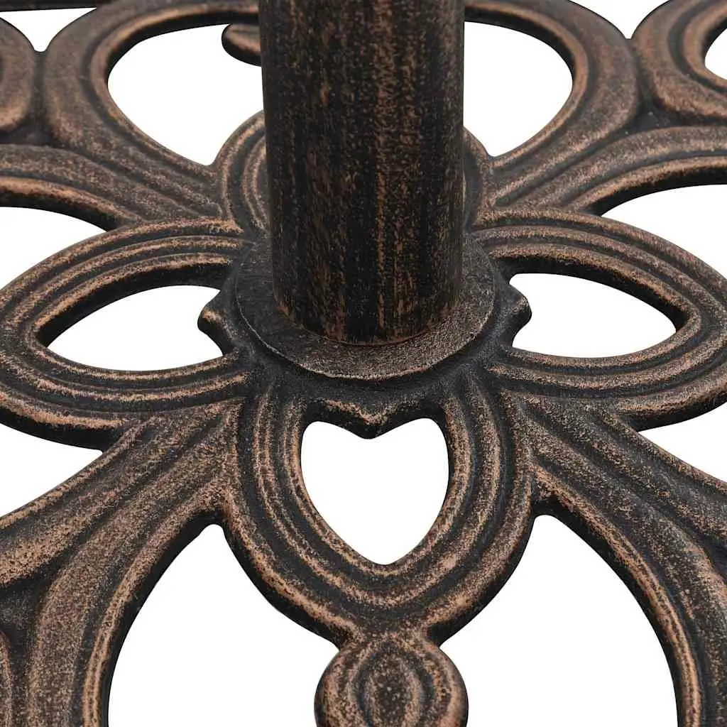 Cast Iron Umbrella Base Brown Outdoor Stand 49cm Support for Garden and Patio