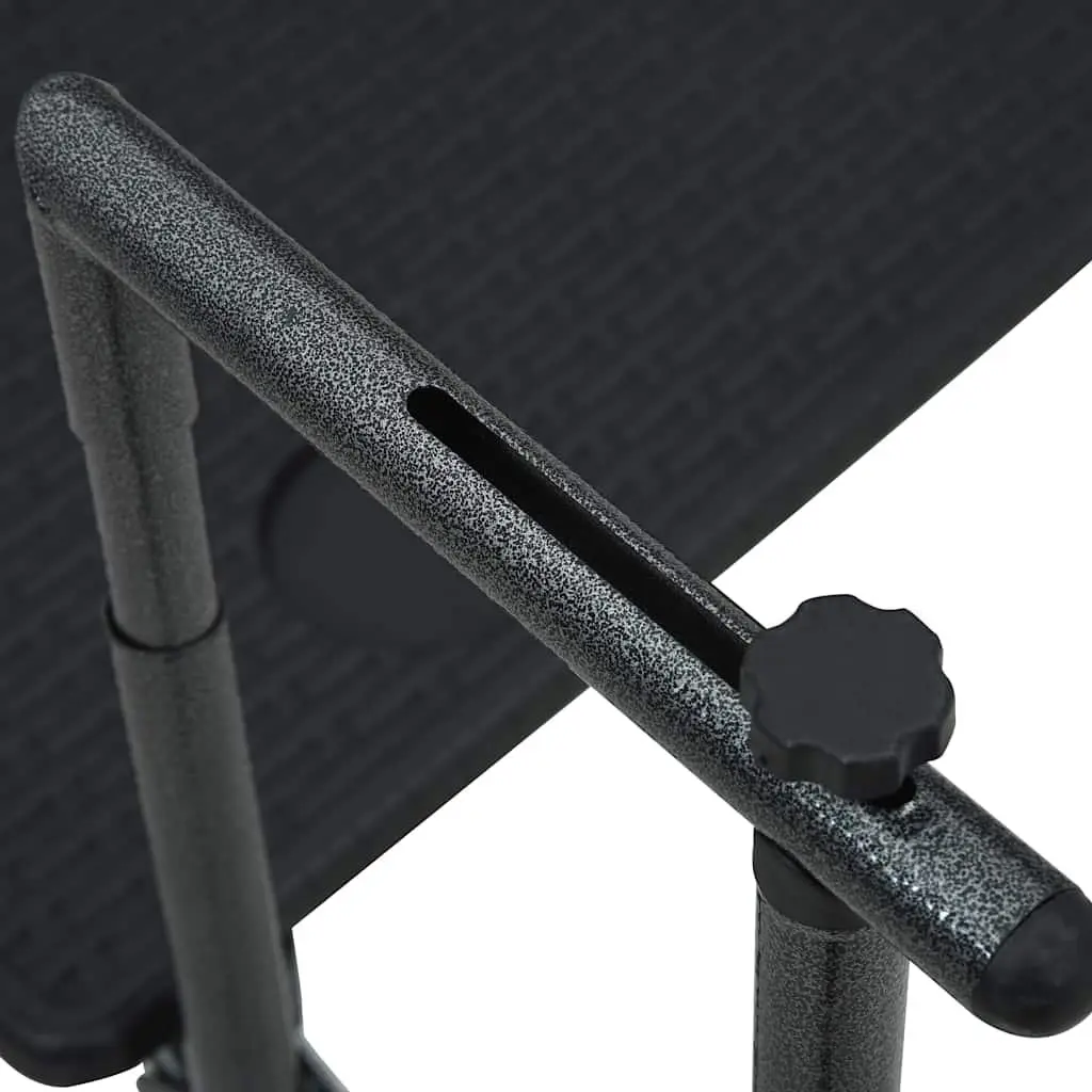 Hanging Balcony Table Plastic Foldable Adjustable Height Black