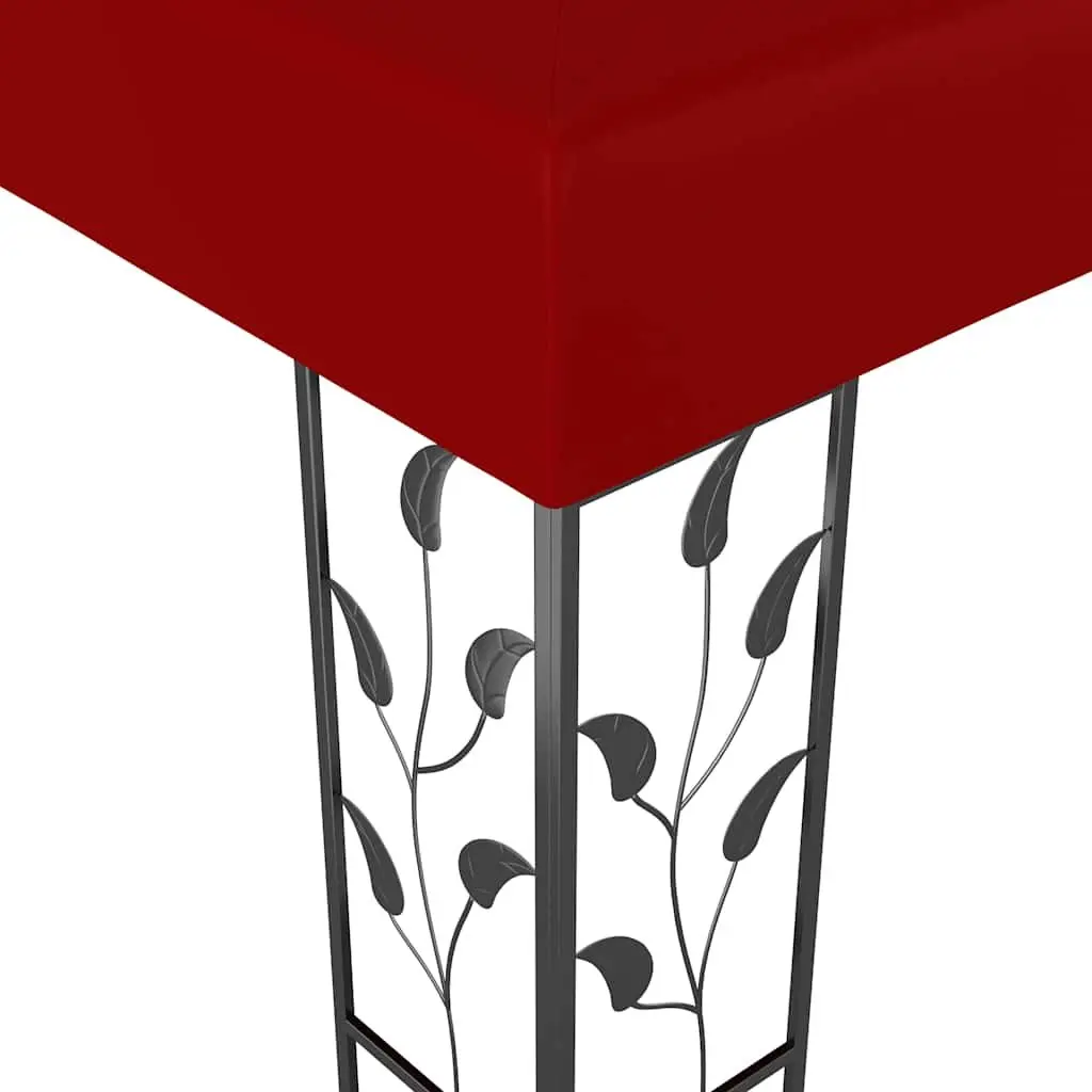 Gazebo Steel 3x3m Red Outdoor Canopy Shade Structure