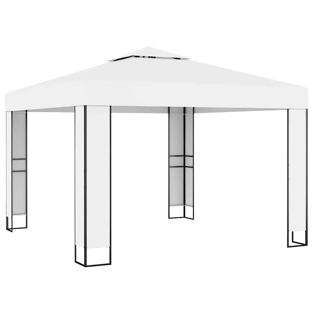 Outdoor Garden Canopy Shelter White Double Roof 3x3m Gazebo
