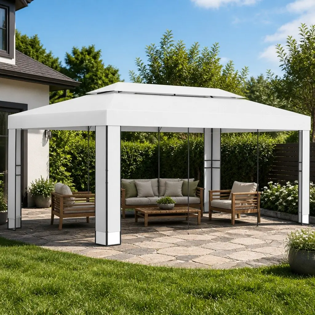 3x6m White Gazebo for Outdoor Events