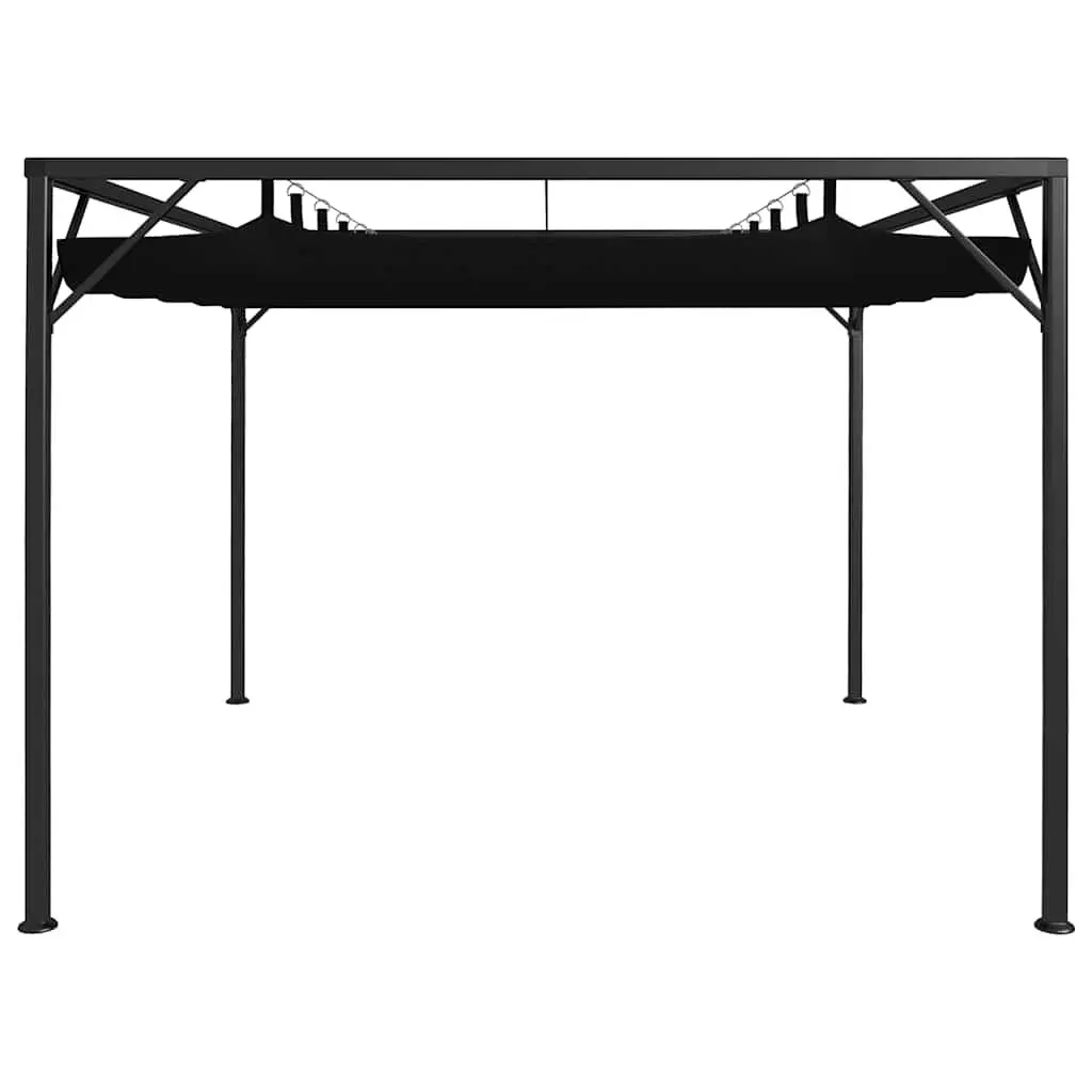 Garden Gazebo Powder-coated Metal 3x3m Anthracite Retractable Roof Canopy