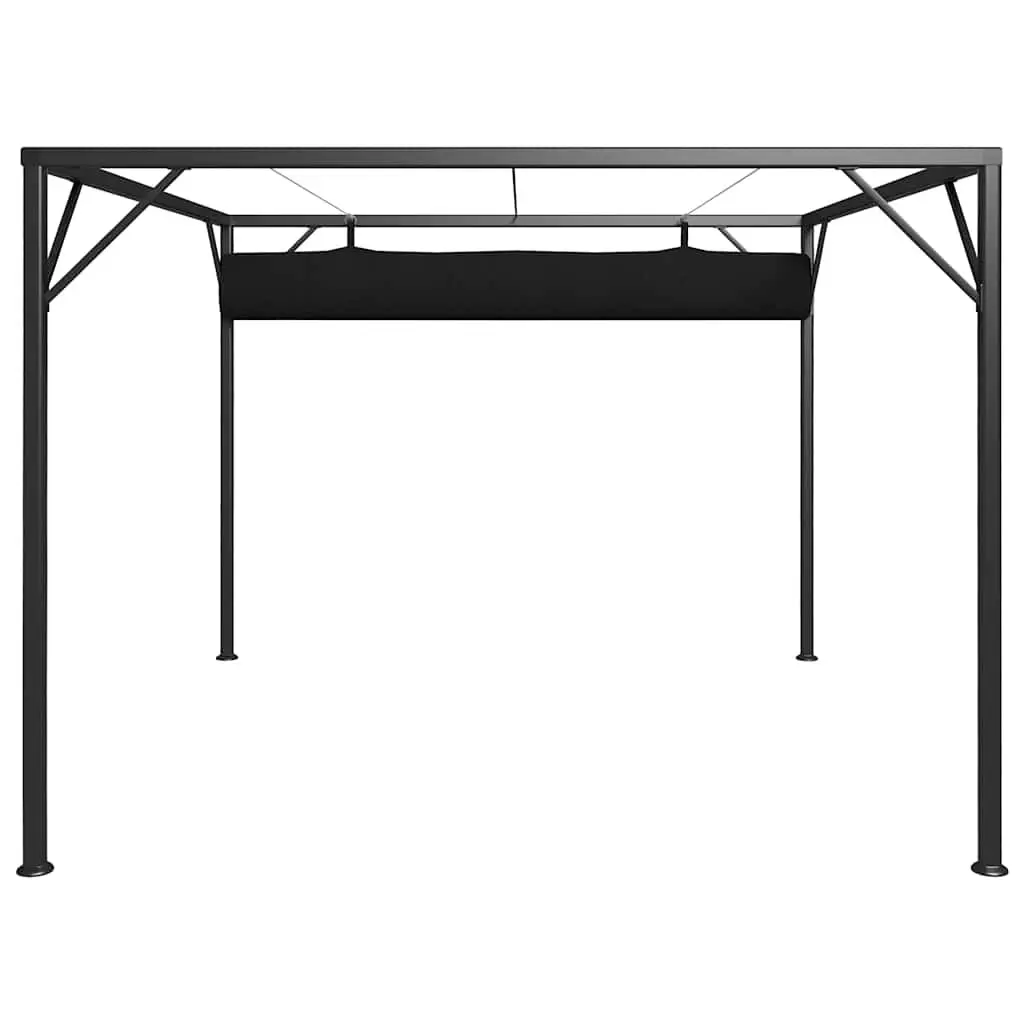Garden Gazebo Powder-coated Metal 3x3m Anthracite Retractable Roof Canopy