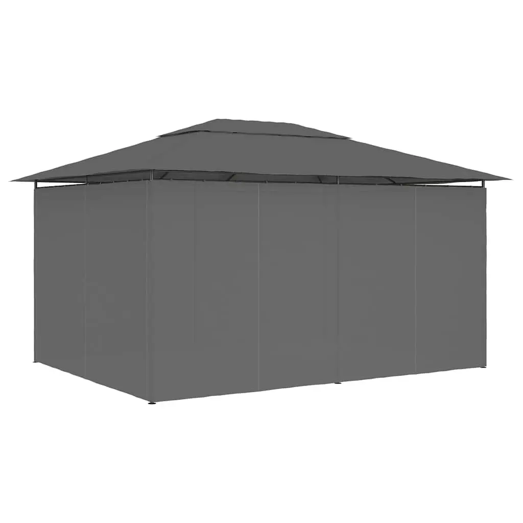 Garden Marquee Gazebo 4x3m Powder-coated Steel Anthracite Water-resistant Canopy with Curtains
