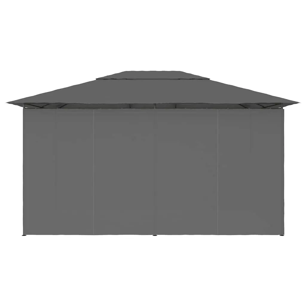 Garden Marquee Gazebo 4x3m Powder-coated Steel Anthracite Water-resistant Canopy with Curtains