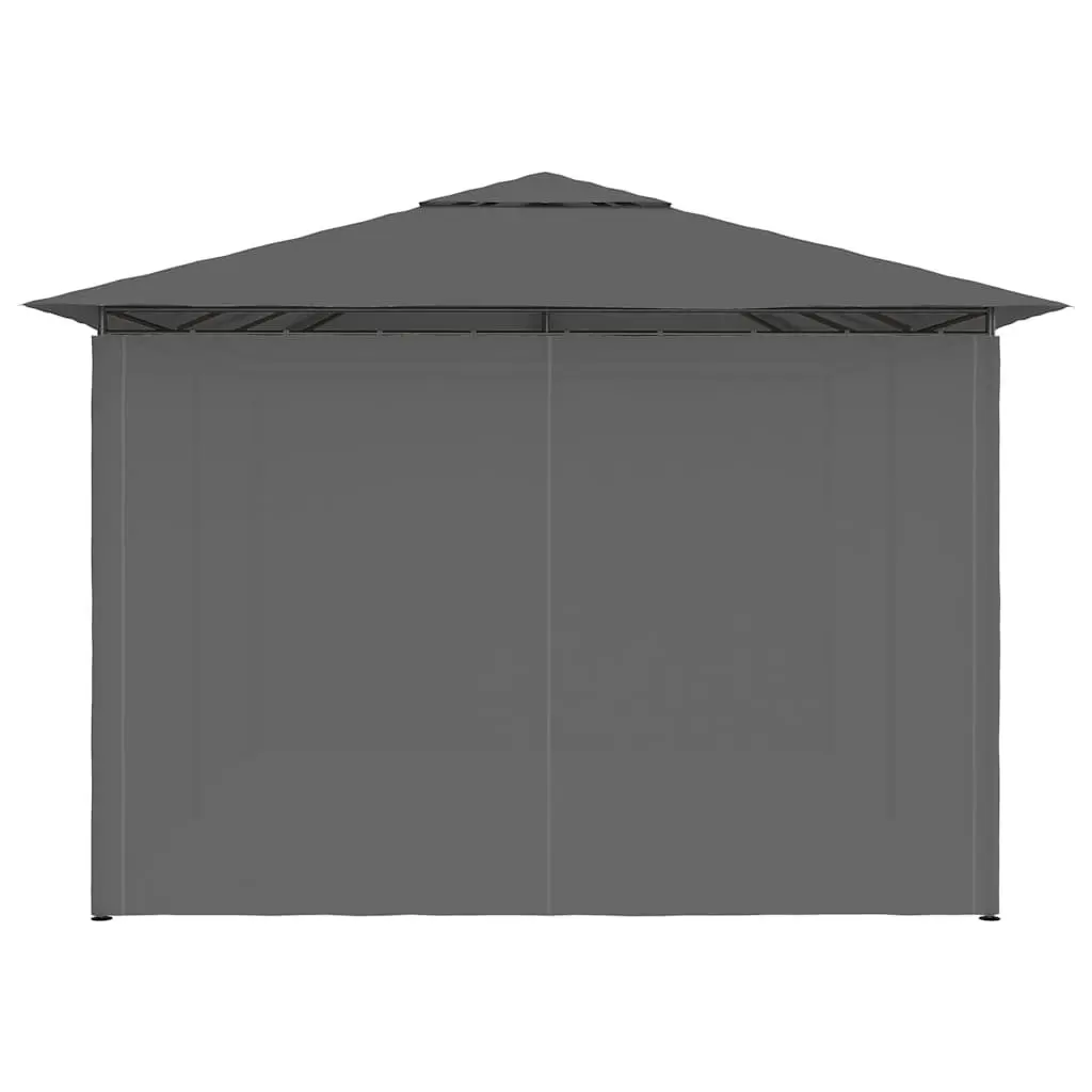 Garden Marquee Gazebo 4x3m Powder-coated Steel Anthracite Water-resistant Canopy with Curtains