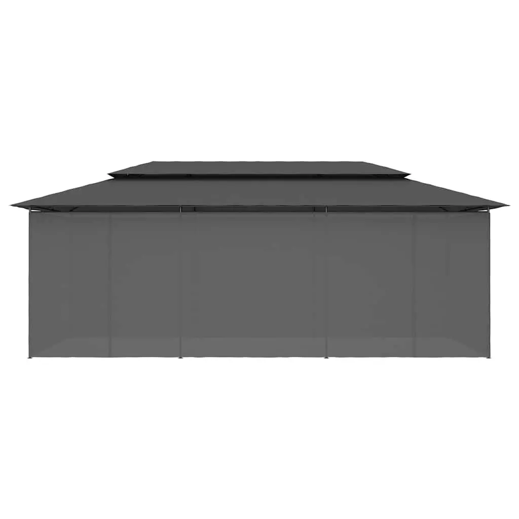 Gazebo Tubular Steel Frame Polyester Fabric 600 x 298 x 270 cm Anthracite