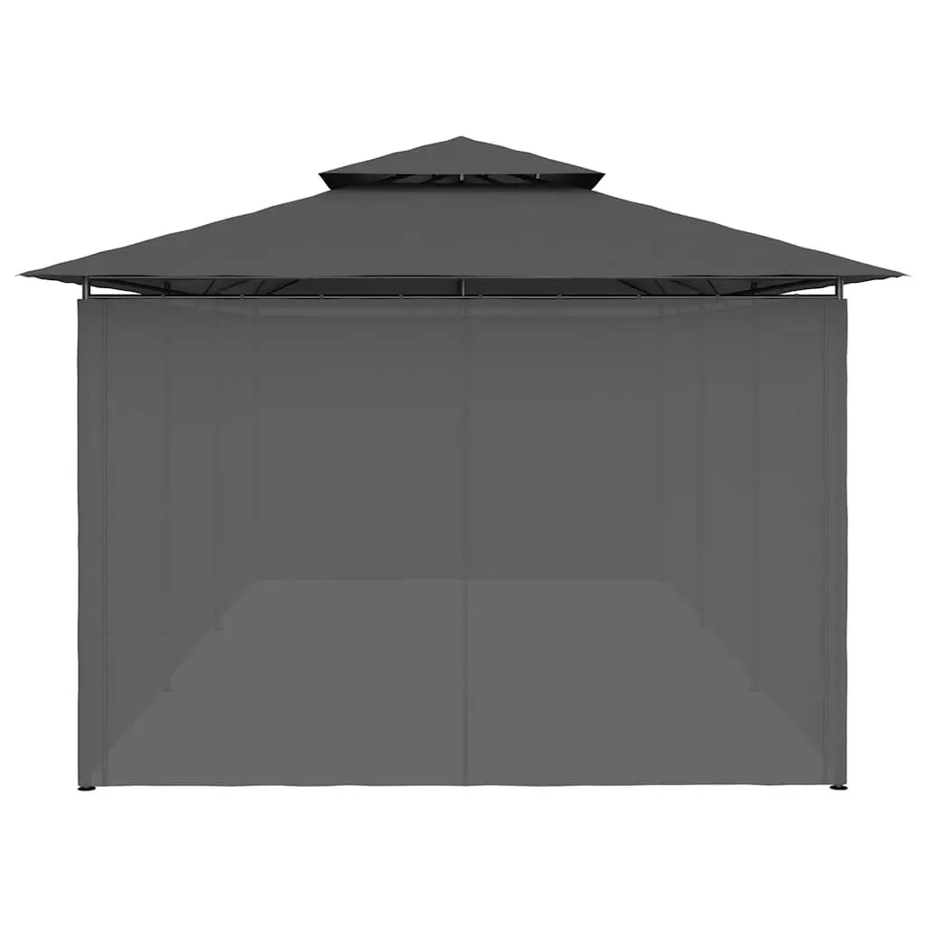 Gazebo Tubular Steel Frame Polyester Fabric 600 x 298 x 270 cm Anthracite