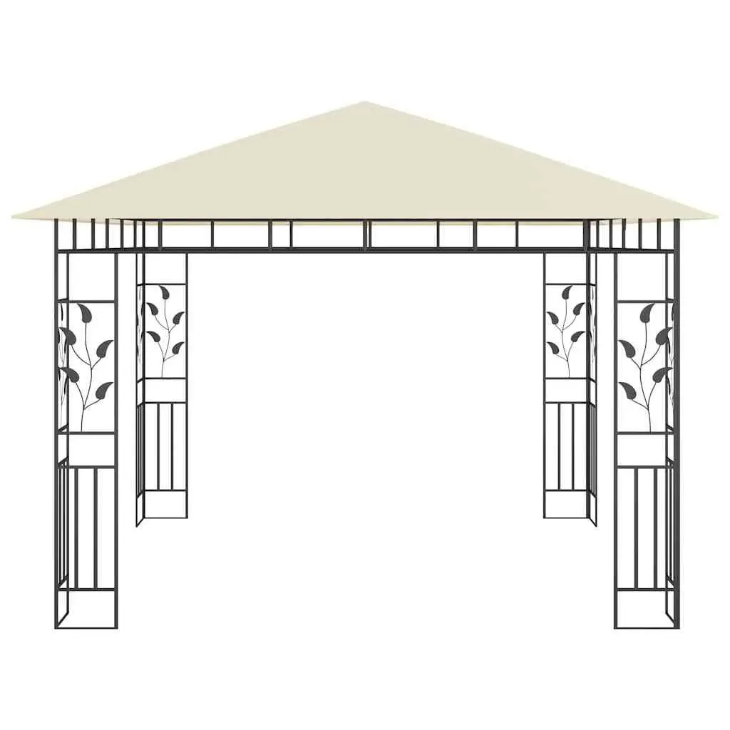 Outdoor Gazebo Metal Frame 3x3x2.73m Cream with Mosquito Net