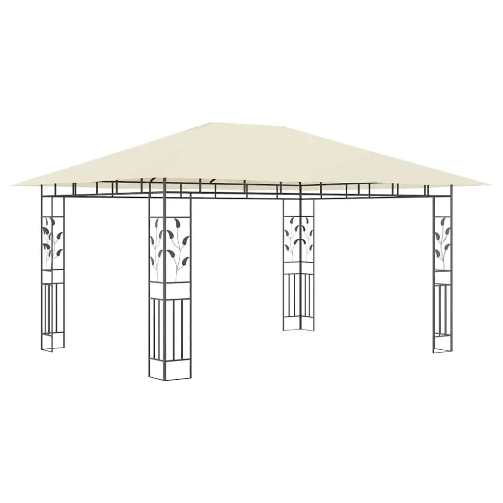 Garden Gazebo Metal Frame 4x3x2.73m Cream with Mosquito Net