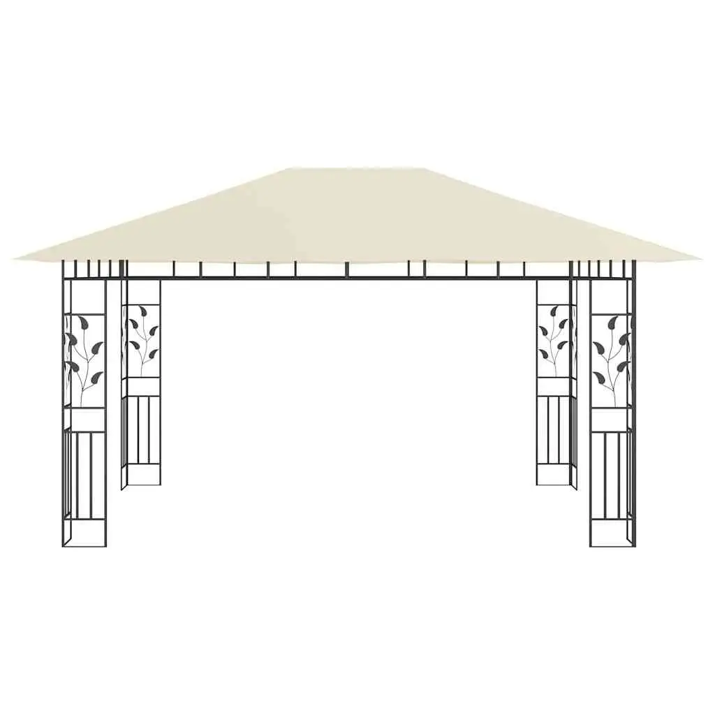 Garden Gazebo Metal Frame 4x3x2.73m Cream with Mosquito Net