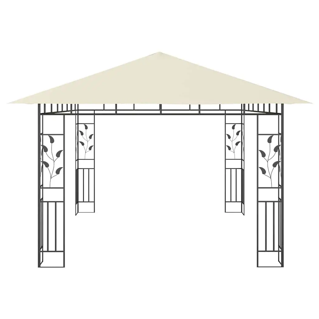 Garden Gazebo Metal Frame 4x3x2.73m Cream with Mosquito Net