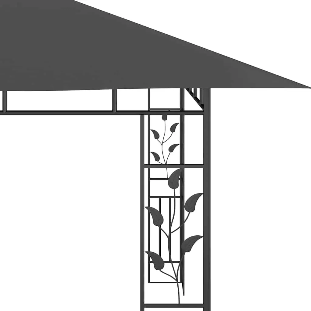 Garden Gazebo Metal Frame 4x3x2.73m Anthracite Canopy with Mosquito Net