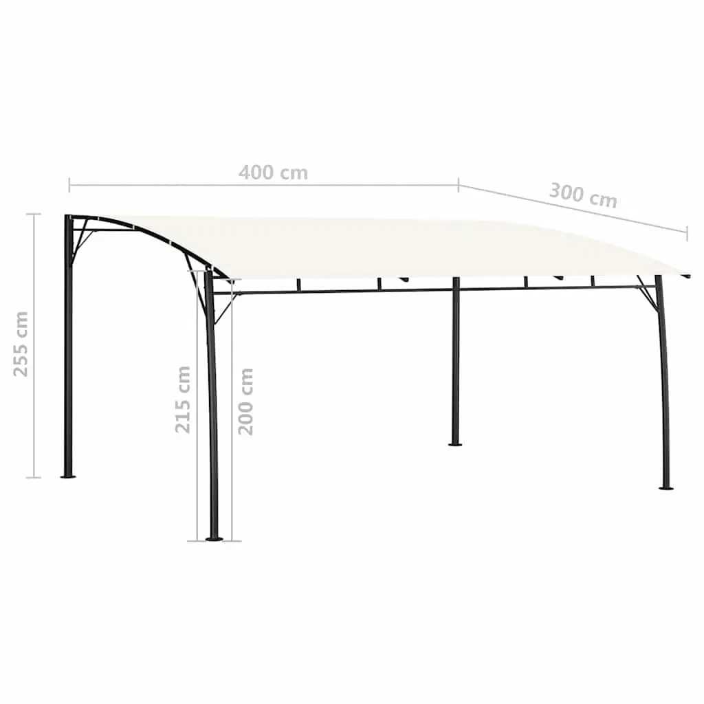 Garden Sunshade Awning Metal Frame 4x3x2.55m Cream