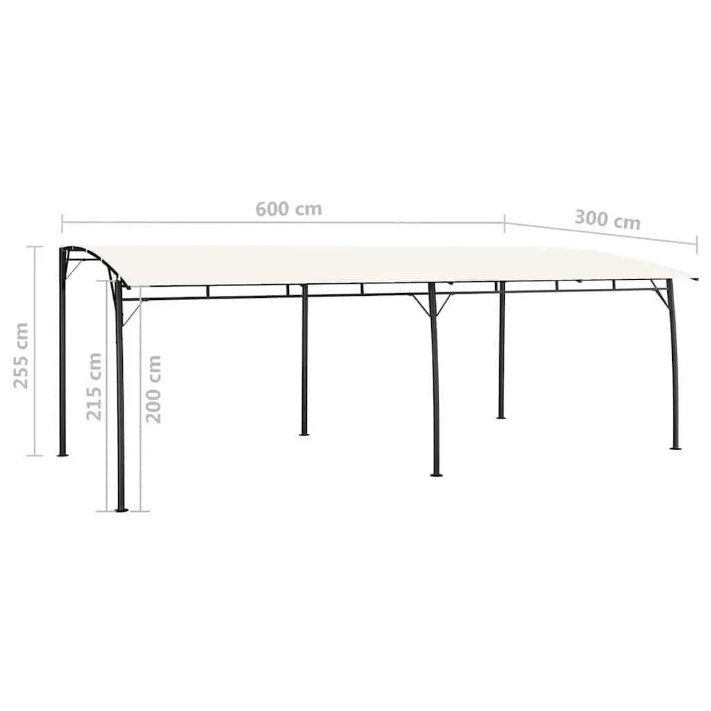 Garden Gazebo Sunshade Awning Outdoor Shelter Canopy 6x3m Cream