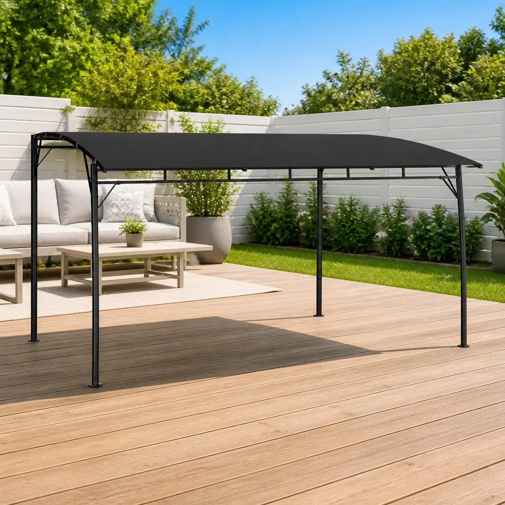 Garden Sunshade Awning Outdoor Canopy Metal Frame 4x3x2.55m Anthracite