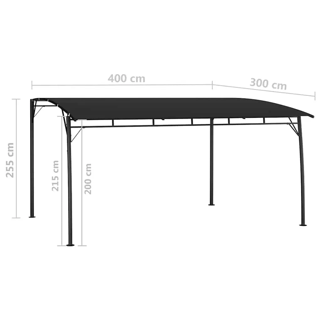 Garden Sunshade Awning Outdoor Canopy Metal Frame 4x3x2.55m Anthracite