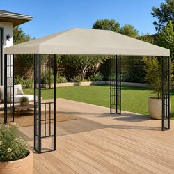 Practical 3x4 m Cream Gazebo for Outdoor Gatherings