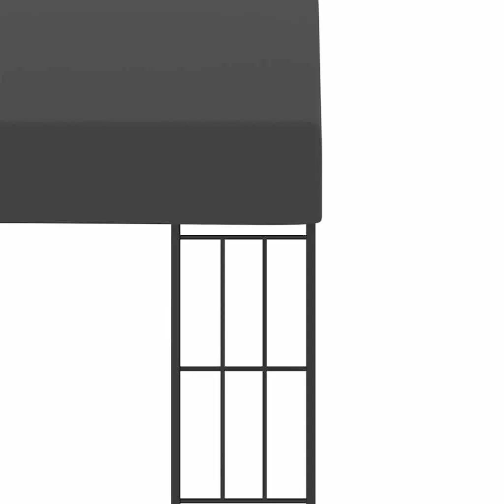 Wall-Mounted Gazebo Powder-Coated Steel 3x3m Anthracite Outdoor Sun Shelter