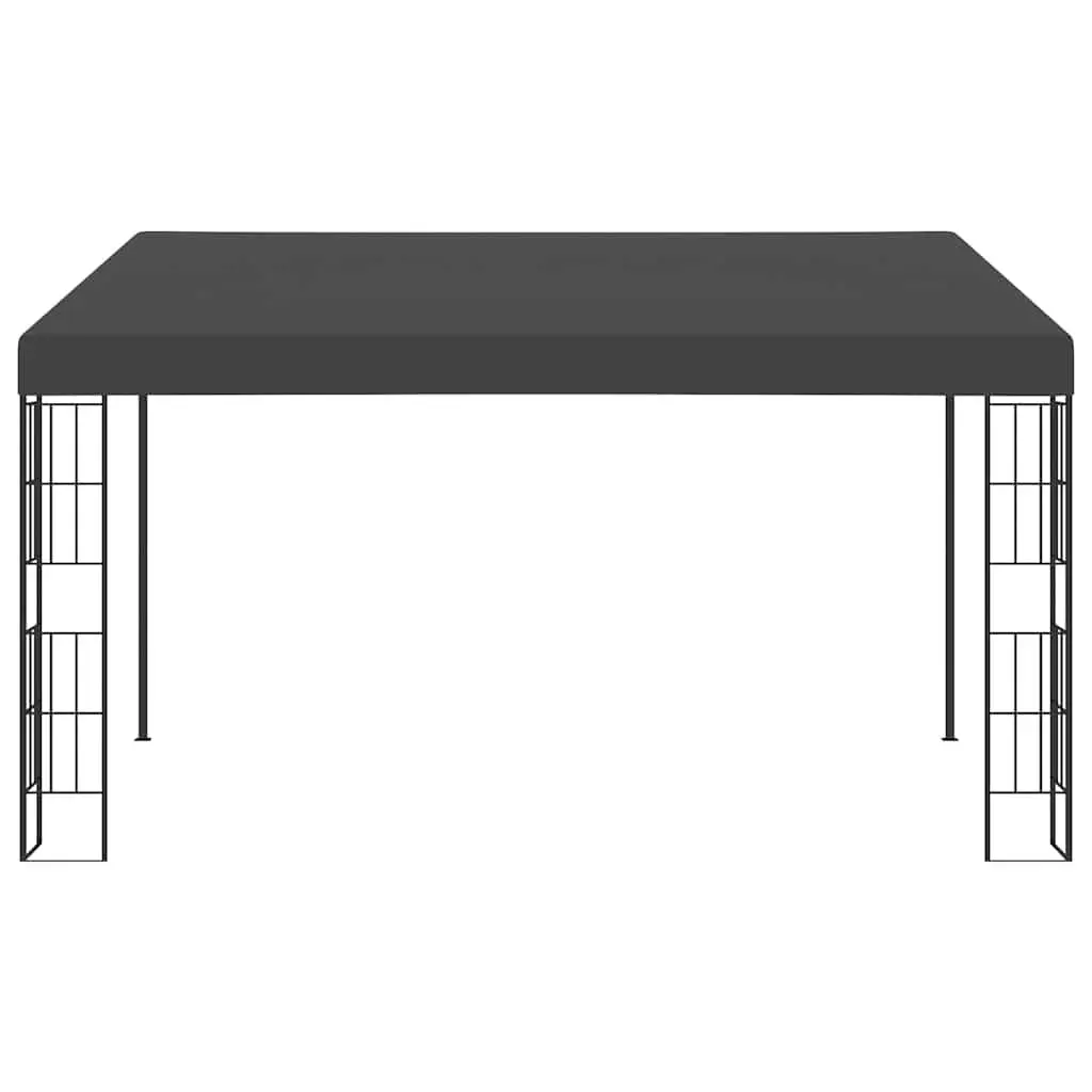 Wall-mounted Gazebo Powder-coated Steel 3x4 m Anthracite Retractable Patio Sun Shade Shelter