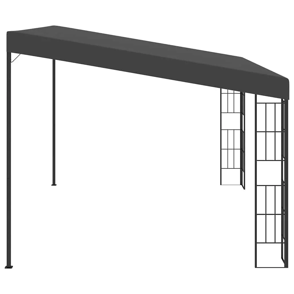 Wall-mounted Gazebo Powder-coated Steel 3x4 m Anthracite Retractable Patio Sun Shade Shelter