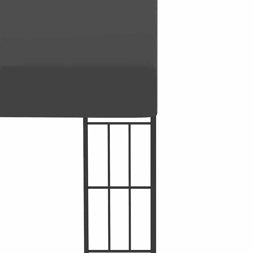 Wall-mounted Gazebo Powder-coated Steel 3x4 m Anthracite Retractable Patio Sun Shade Shelter