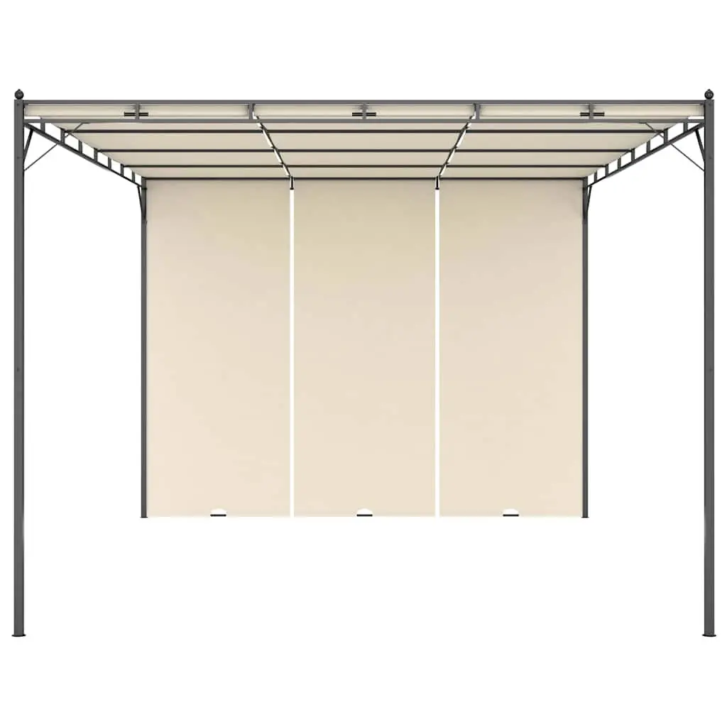 Garden Gazebo Powder-Coated Steel Frame 4x3x2.25m Cream