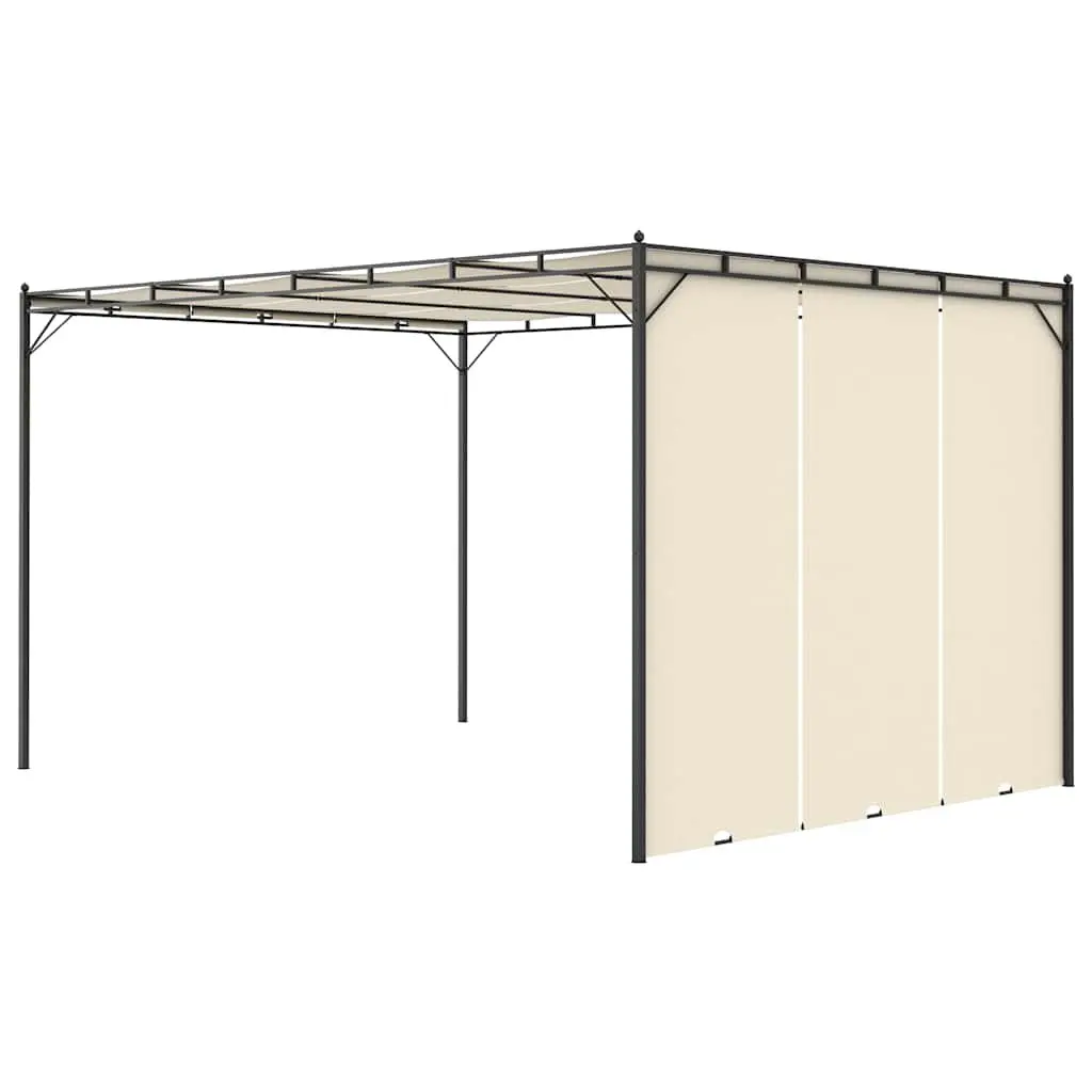 Garden Gazebo Powder-Coated Steel Frame 4x3x2.25m Cream