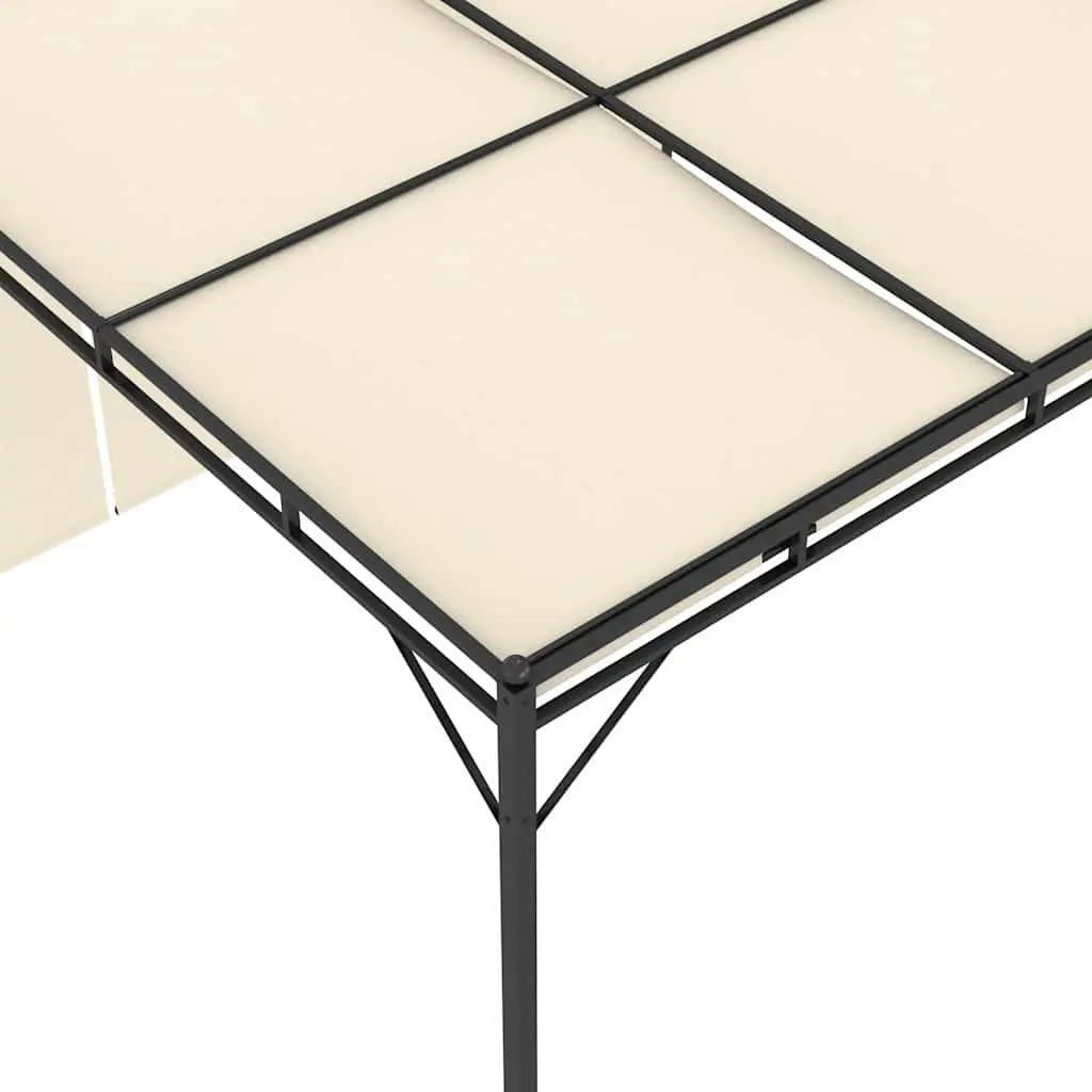 Garden Gazebo Powder-Coated Steel Frame 4x3x2.25m Cream