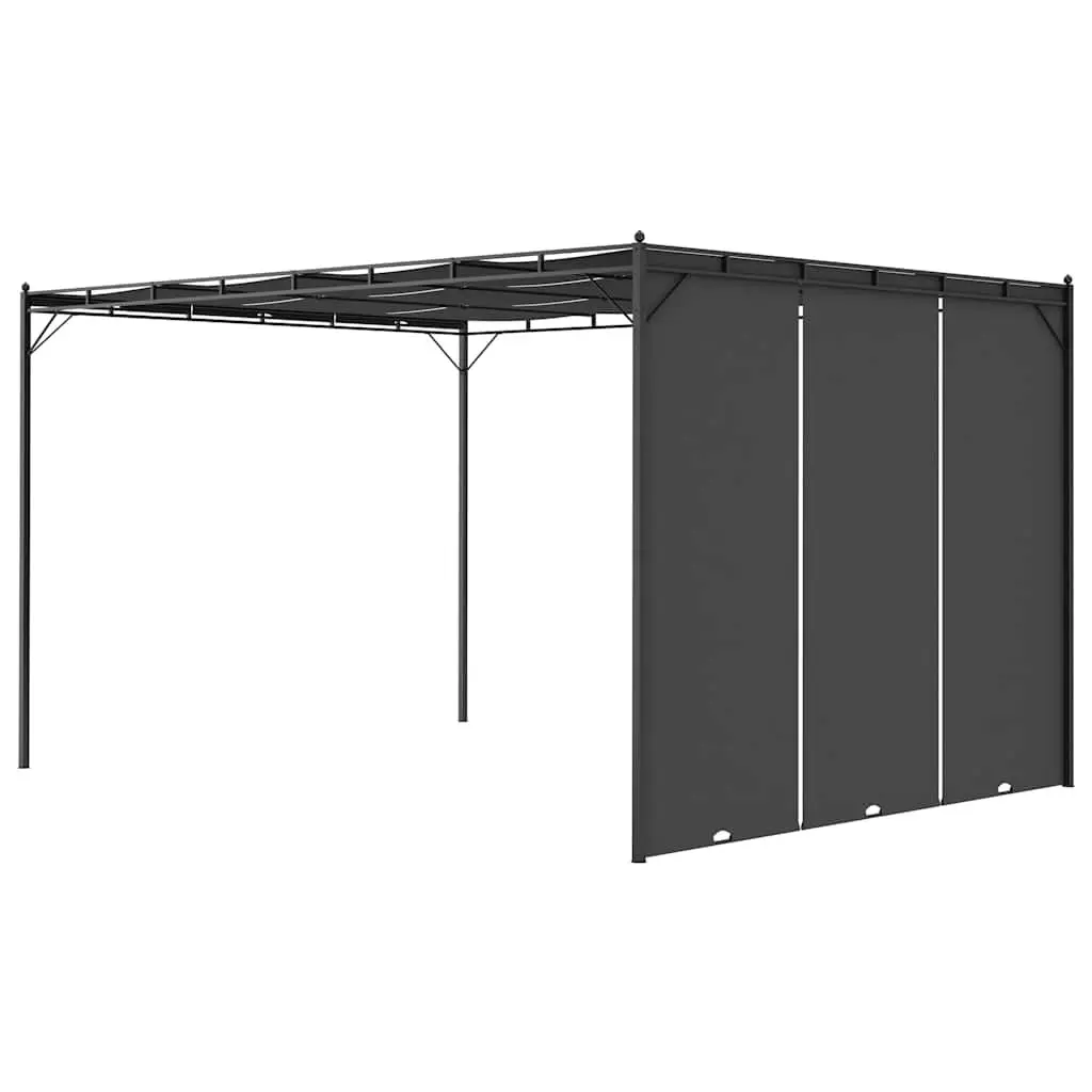 Garden Gazebo Powder-coated Steel 4x3m Anthracite Outdoor Canopy with Side Curtains