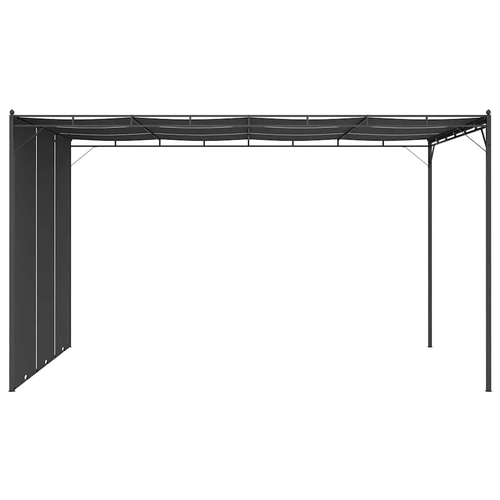 Garden Gazebo Powder-coated Steel 4x3m Anthracite Outdoor Canopy with Side Curtains