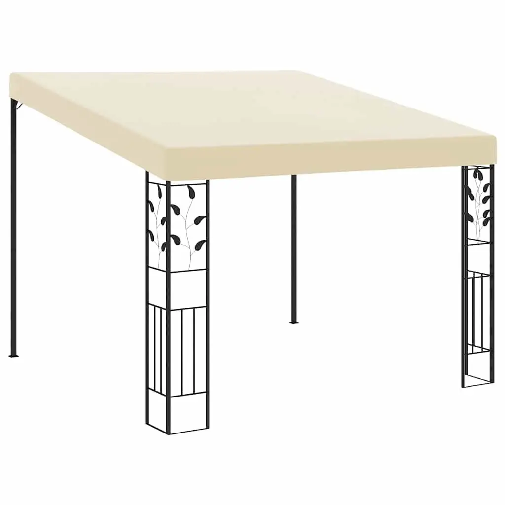 Wall Mounted Gazebo Polyester Garden Canopy 3x3x2.5m Cream Outdoor Shade Structure