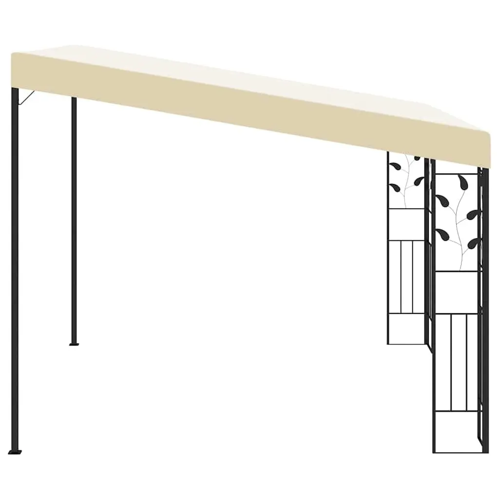 Wall Mounted Gazebo Polyester Garden Canopy 3x3x2.5m Cream Outdoor Shade Structure
