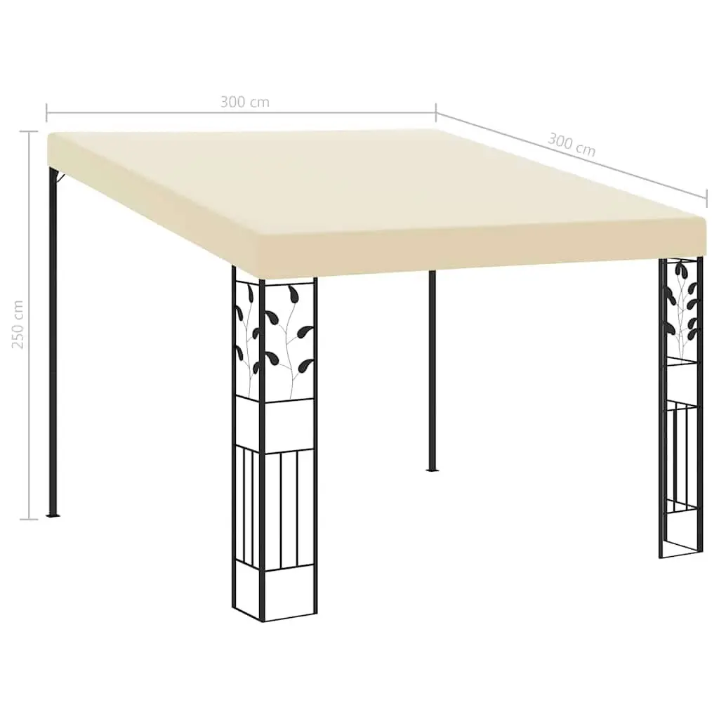 Wall Mounted Gazebo Polyester Garden Canopy 3x3x2.5m Cream Outdoor Shade Structure