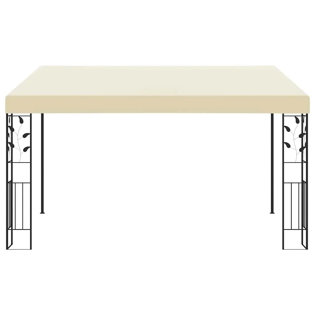 Wall-mounted Gazebo Polyester 4x3x2.5m Outdoor Garden Canopy Shade Structure Cream