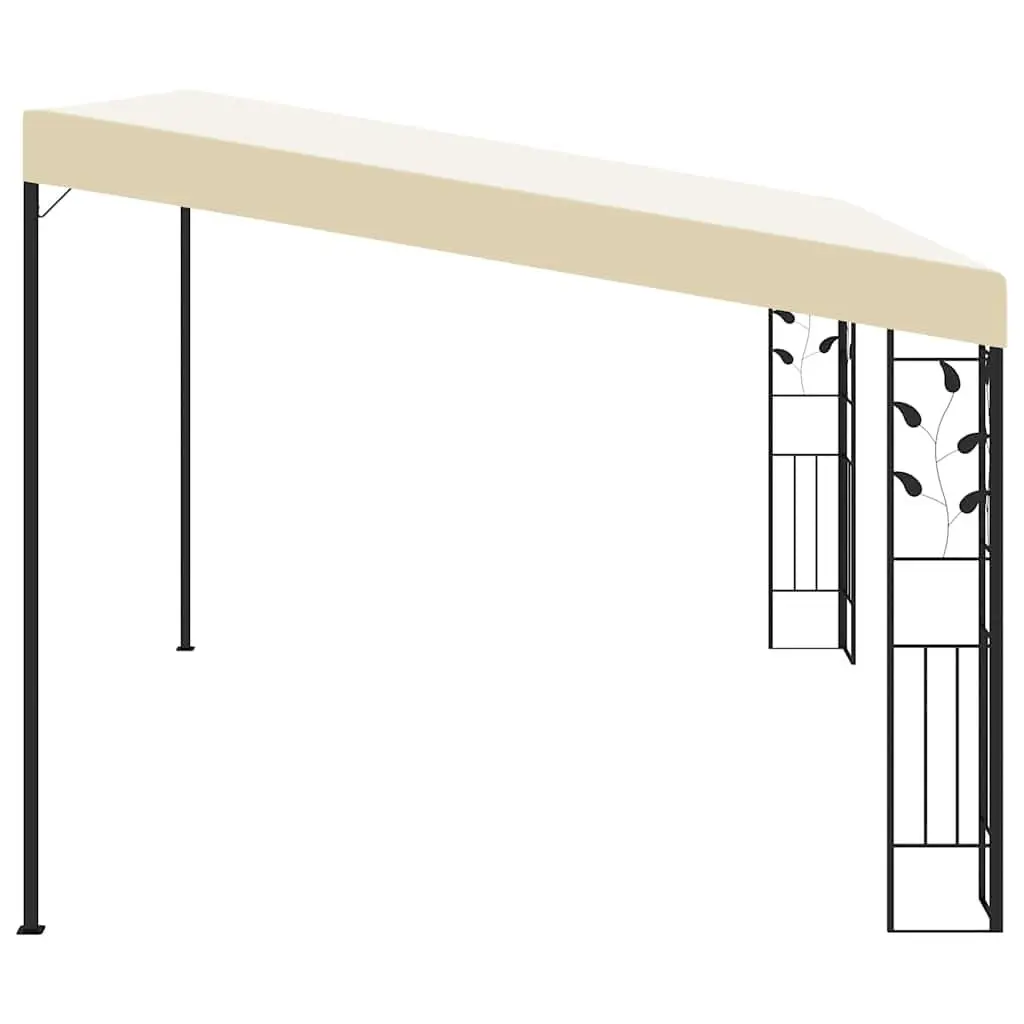 Wall-mounted Gazebo Polyester 4x3x2.5m Outdoor Garden Canopy Shade Structure Cream