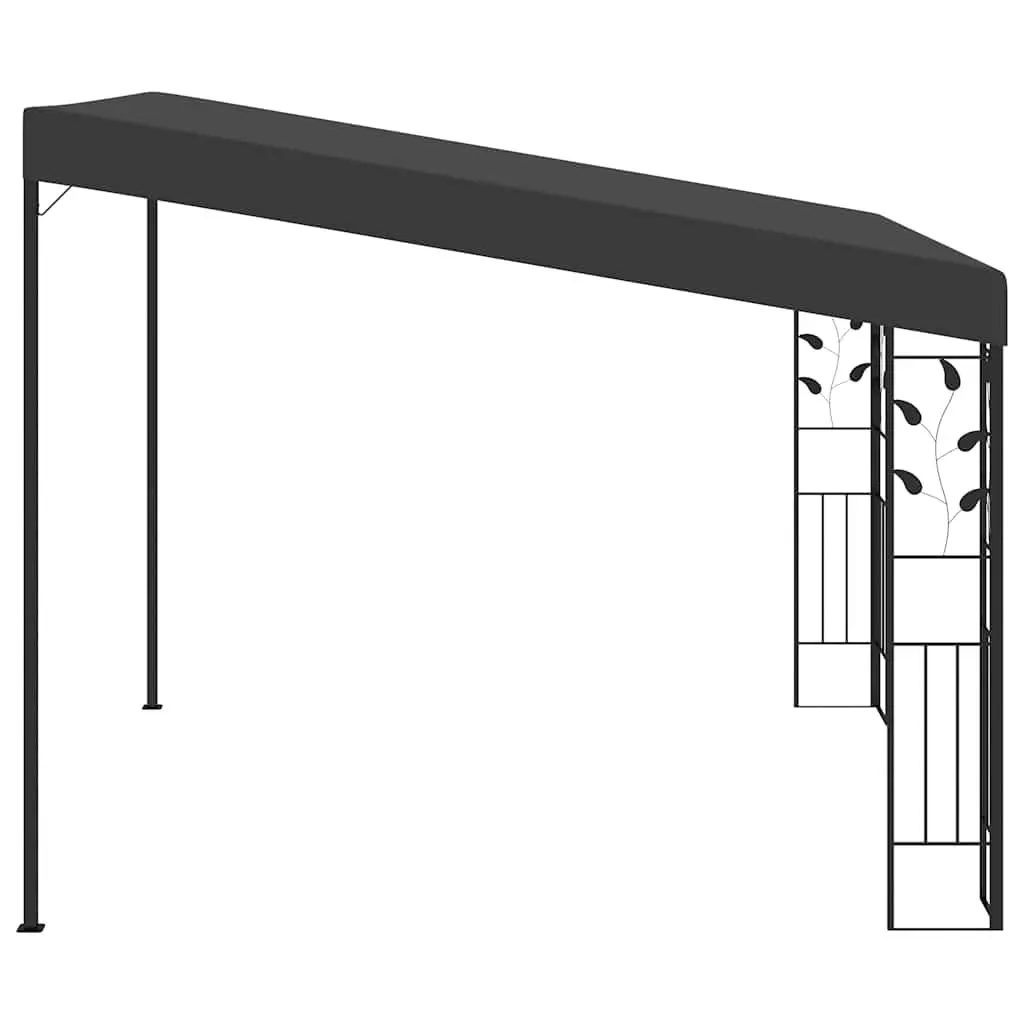 Wall-Mounted Gazebo Polyester Coating 3x3x2.5m Anthracite Outdoor Garden Canopy