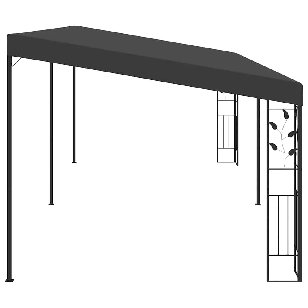Wall-mounted Gazebo Polyester Coated 6x3x2.5m Anthracite Outdoor Garden Canopy