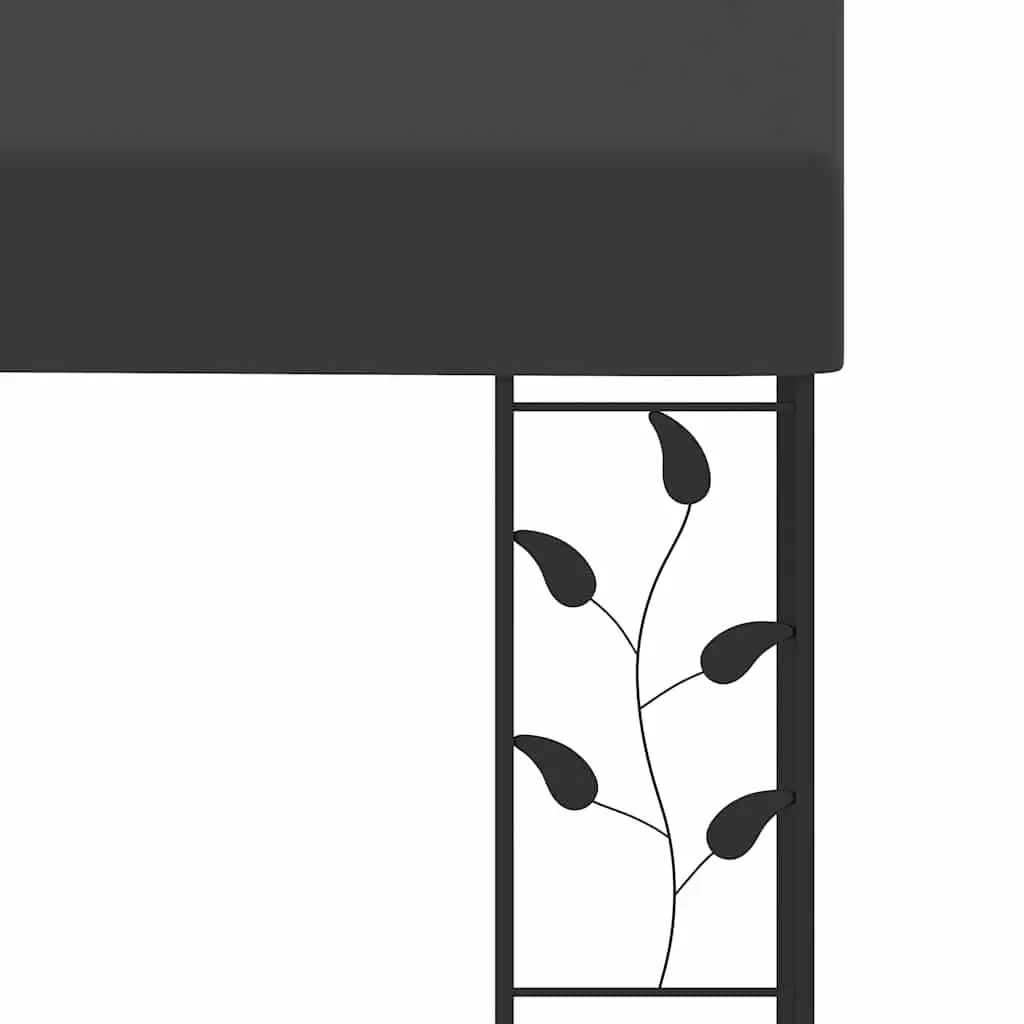 Wall-mounted Gazebo Polyester Coated 6x3x2.5m Anthracite Outdoor Garden Canopy