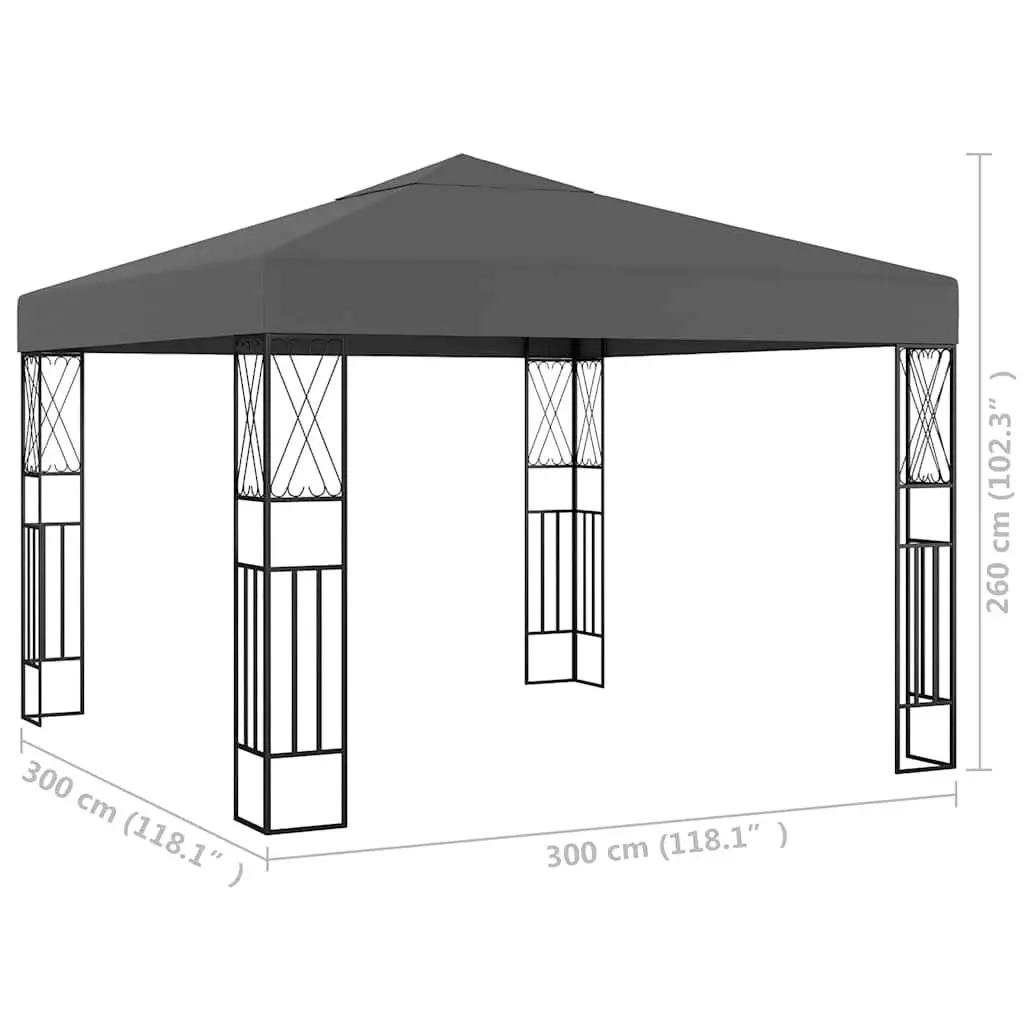 Gazebo 3x3 m Outdoor Canopy Steel Frame Vented Shade Garden Patio Shelter