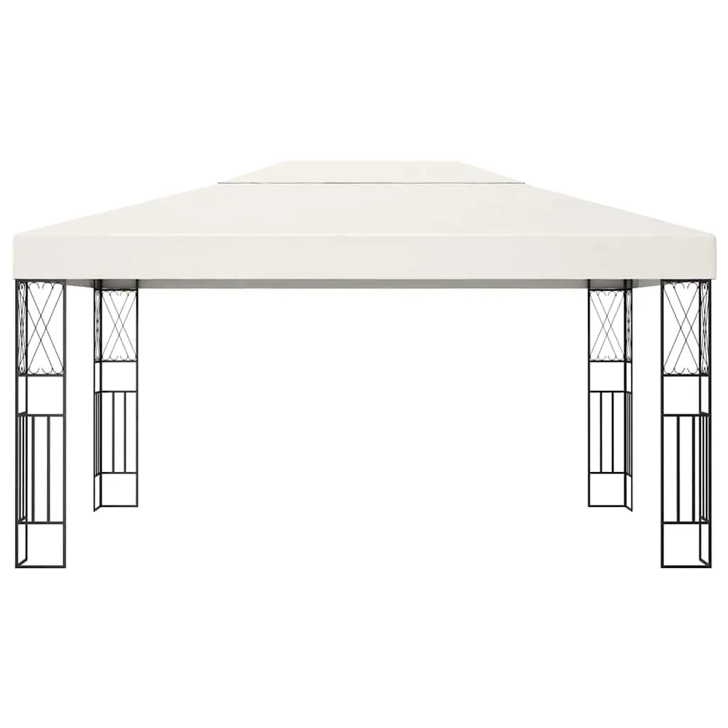 Gazebo Steel Frame 3x4 m Cream Vented Roof Outdoor Canopy Garden Shelter Patio