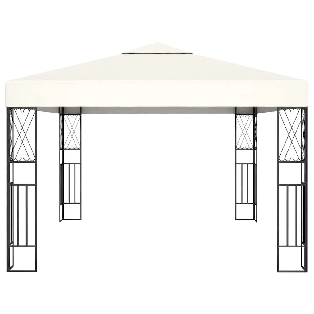 Gazebo Steel Frame 3x4 m Cream Vented Roof Outdoor Canopy Garden Shelter Patio