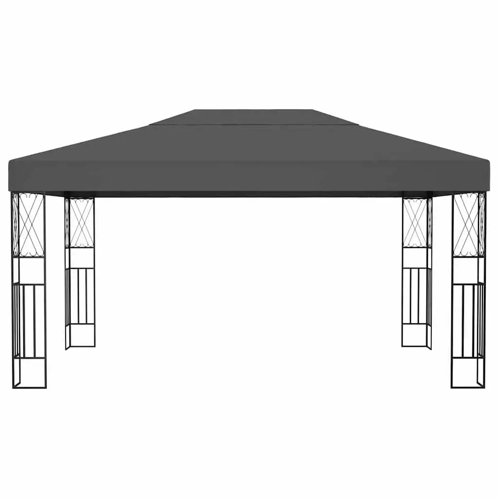 Gazebo Steel Frame 3x4 m Anthracite Polyester Canopy Outdoor Shade Shelter