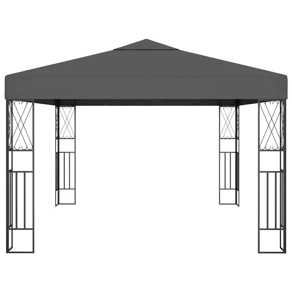 Gazebo Steel Frame 3x4 m Anthracite Polyester Canopy Outdoor Shade Shelter