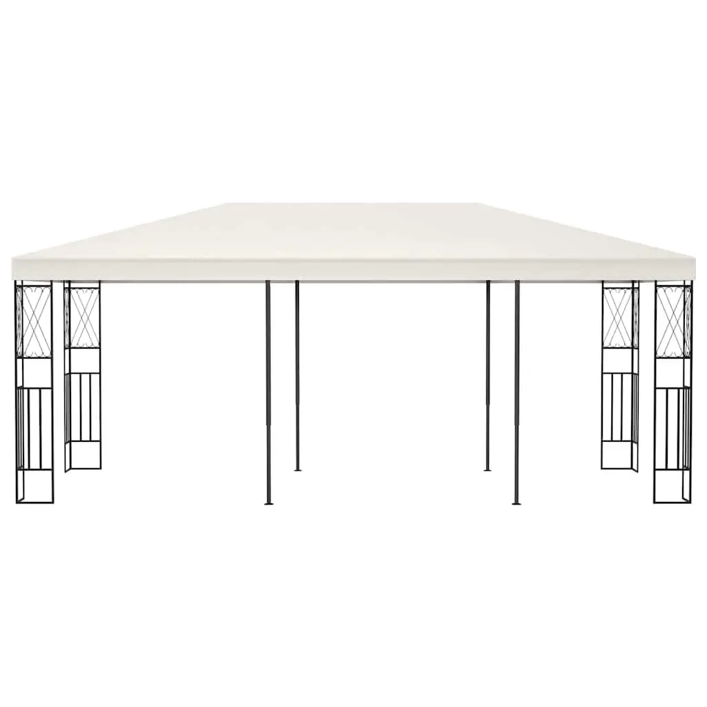 Gazebo Steel Frame 3x6 m Cream Polyester Roof Outdoor Canopy Garden Shade