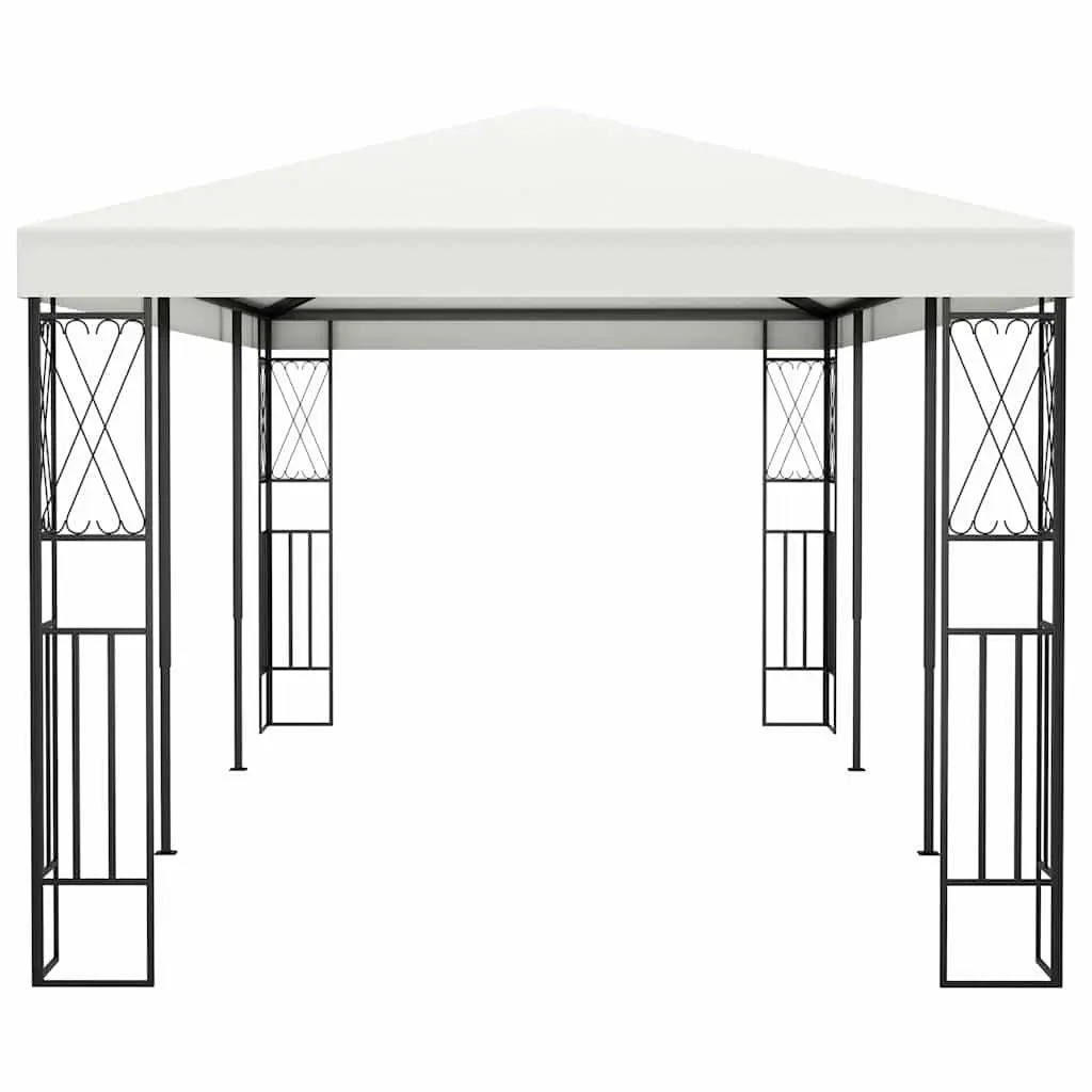 Gazebo Steel Frame 3x6 m Cream Polyester Roof Outdoor Canopy Garden Shade