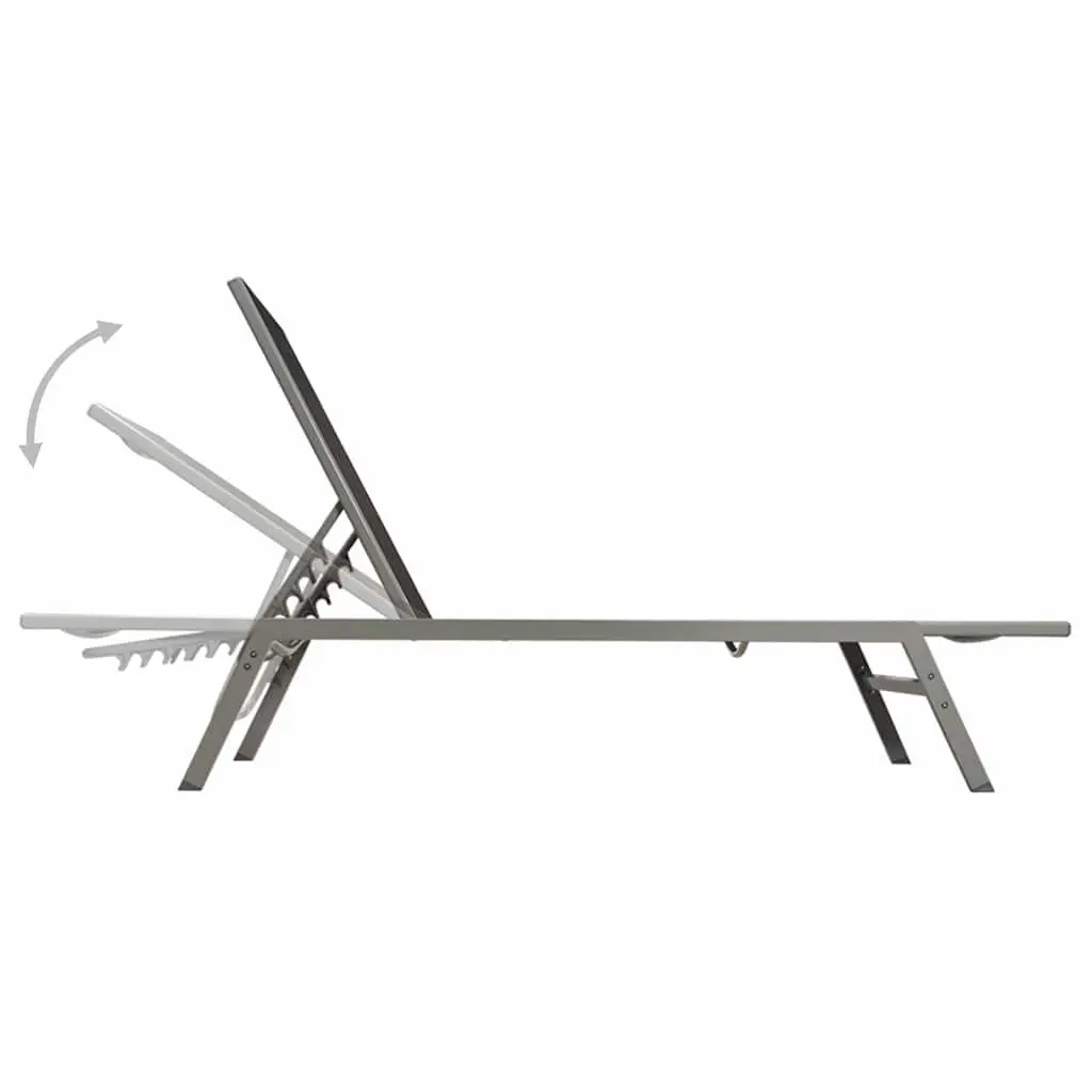 Outdoor Daybed Sun Lounger Steel Frame Textilene Black Garden Furniture