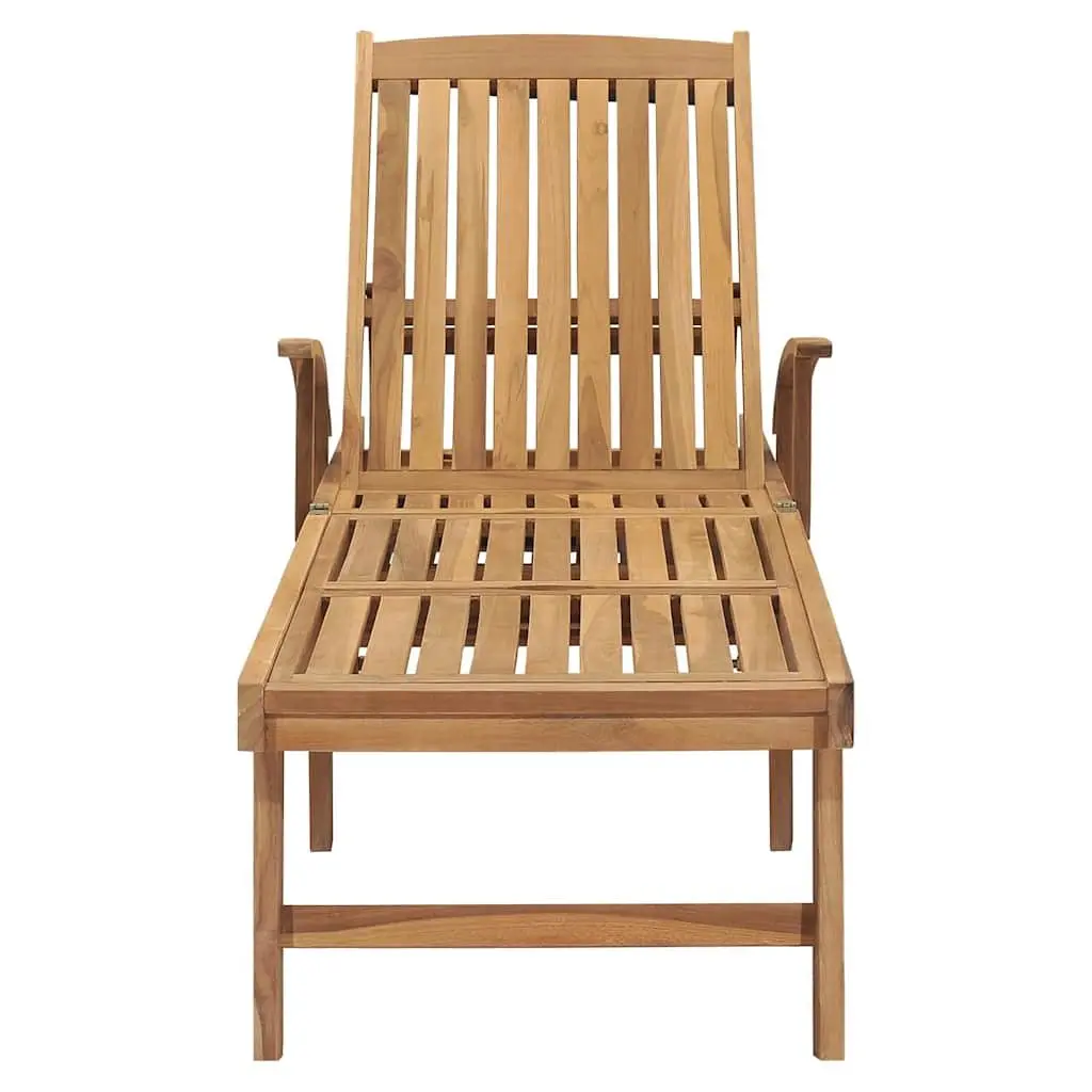 Sun Lounger with Table Adjustable Backrest Wheels Outdoor Garden Furniture Brown