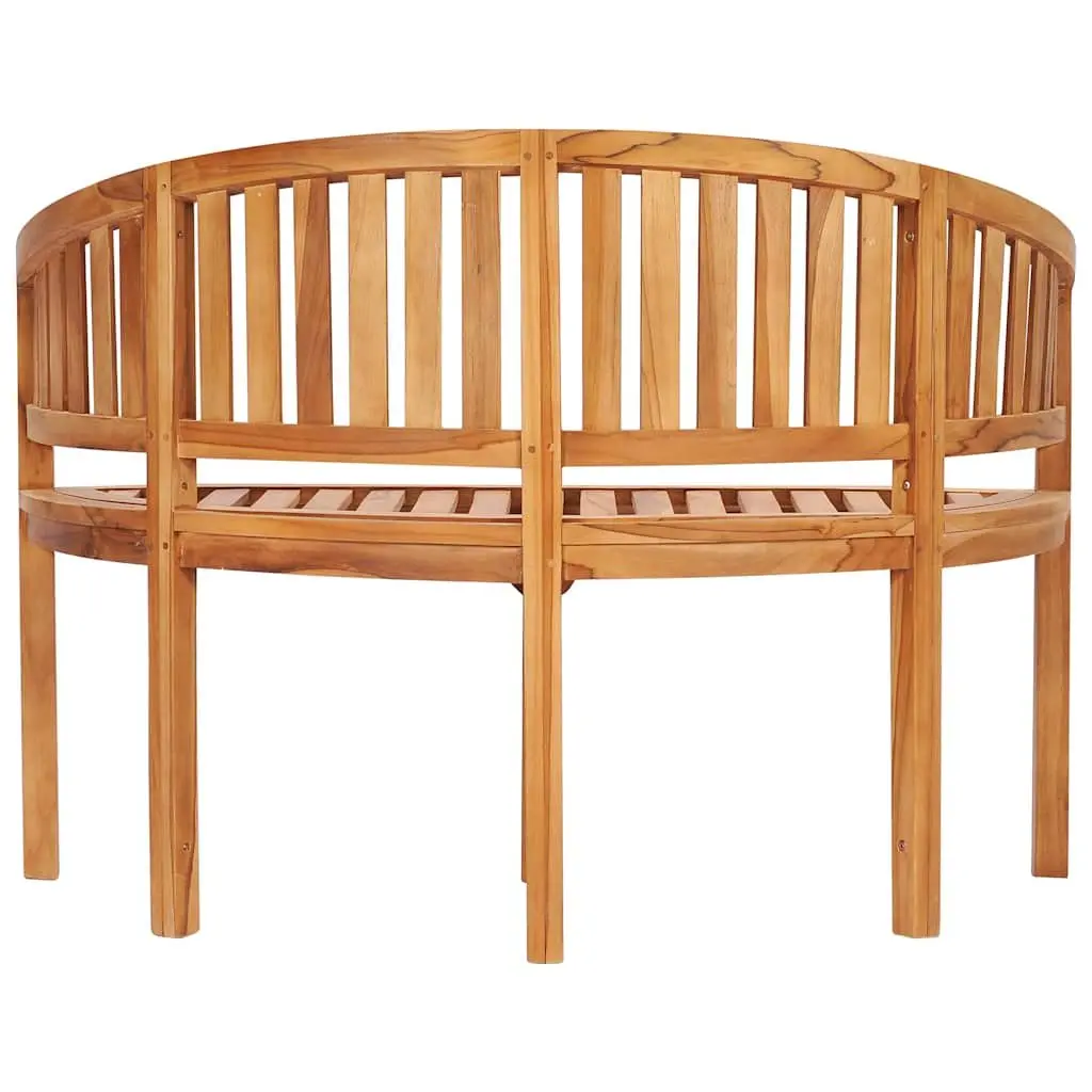 Banana Bench Solid Teak Wood 120cm Brown Outdoor Garden 2-Seater Patio