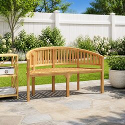 Practical Banana Bench for Family Gatherings Outdoors